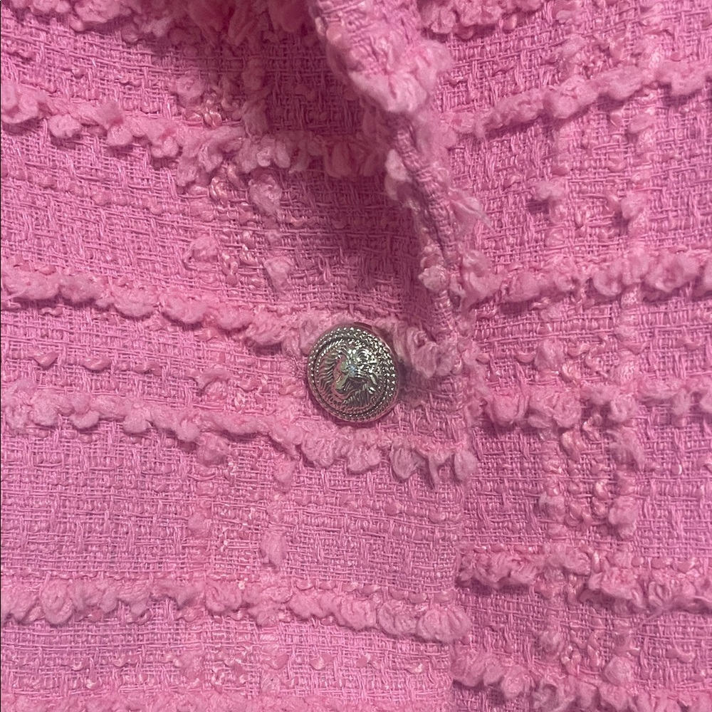 H&M Vibrant Bubble Gum Pink Textured Blazer - Picture 2 of 9
